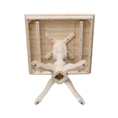 36" x 36"  Natural Solid Wood Square Top Pedestal Table - 29.9" Height
