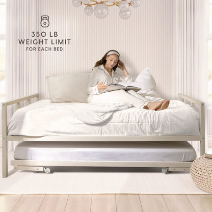 Milliard Twin Daybed and Fold-up Trundle Set, Frame - Mattresses Sold Separately (Black)