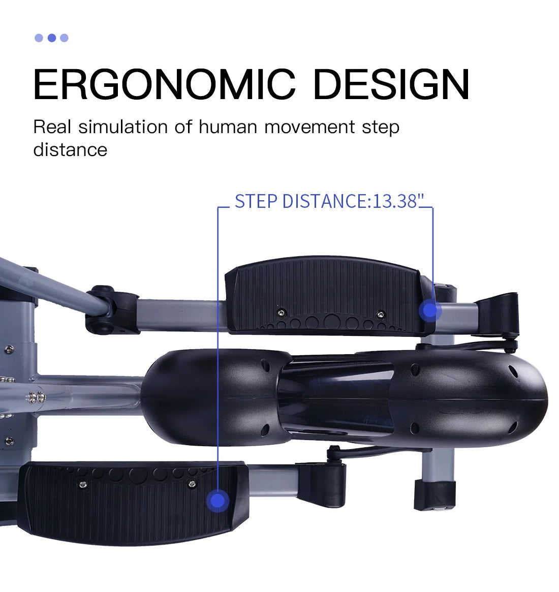 Elliptical Machine Cross Trainer - 8-Level Adjustable Magnetic Elliptical Cross Cadio Equipment with Digital Display and Pulse, Indoor Fitness Workout, LCD Monitor