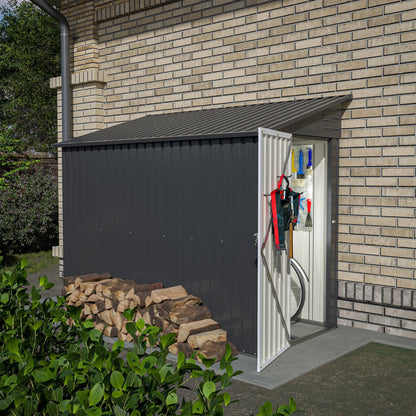 6' x 4' Outdoor Storage Shed, Metal Garden Shed with Lockable Doors, Tools Storage Shed for Backyard, Patio, White