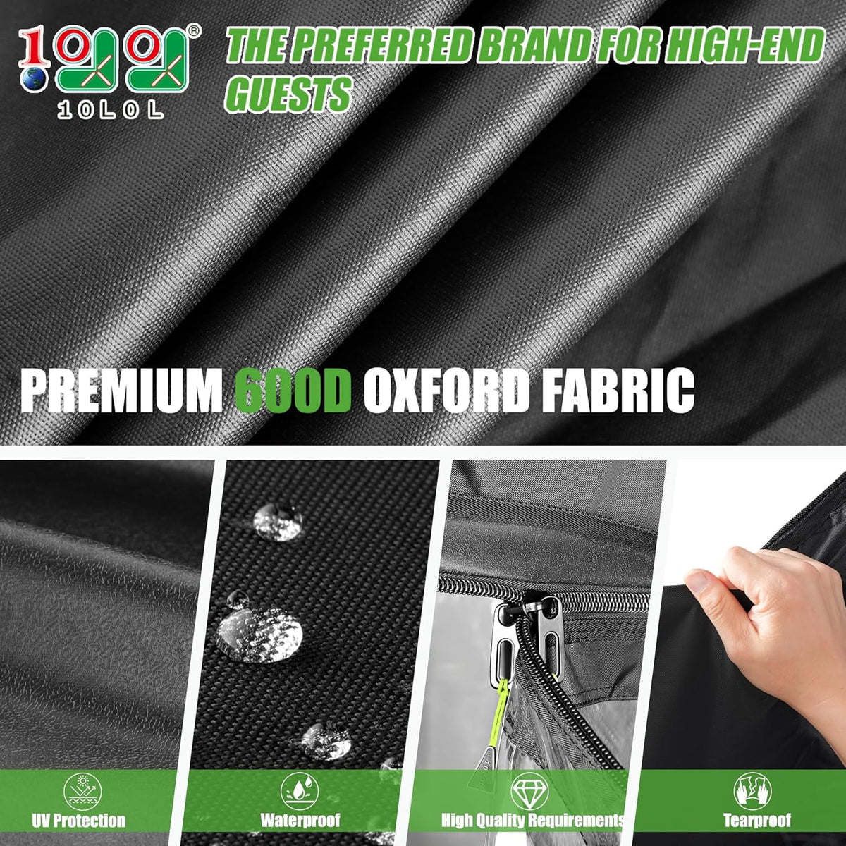 10L0L Golf Cart Enclosures for Club Car DS 4 Passenger, 600D Windproof Waterproof Golf Cart  Driving Rain Cover, Black