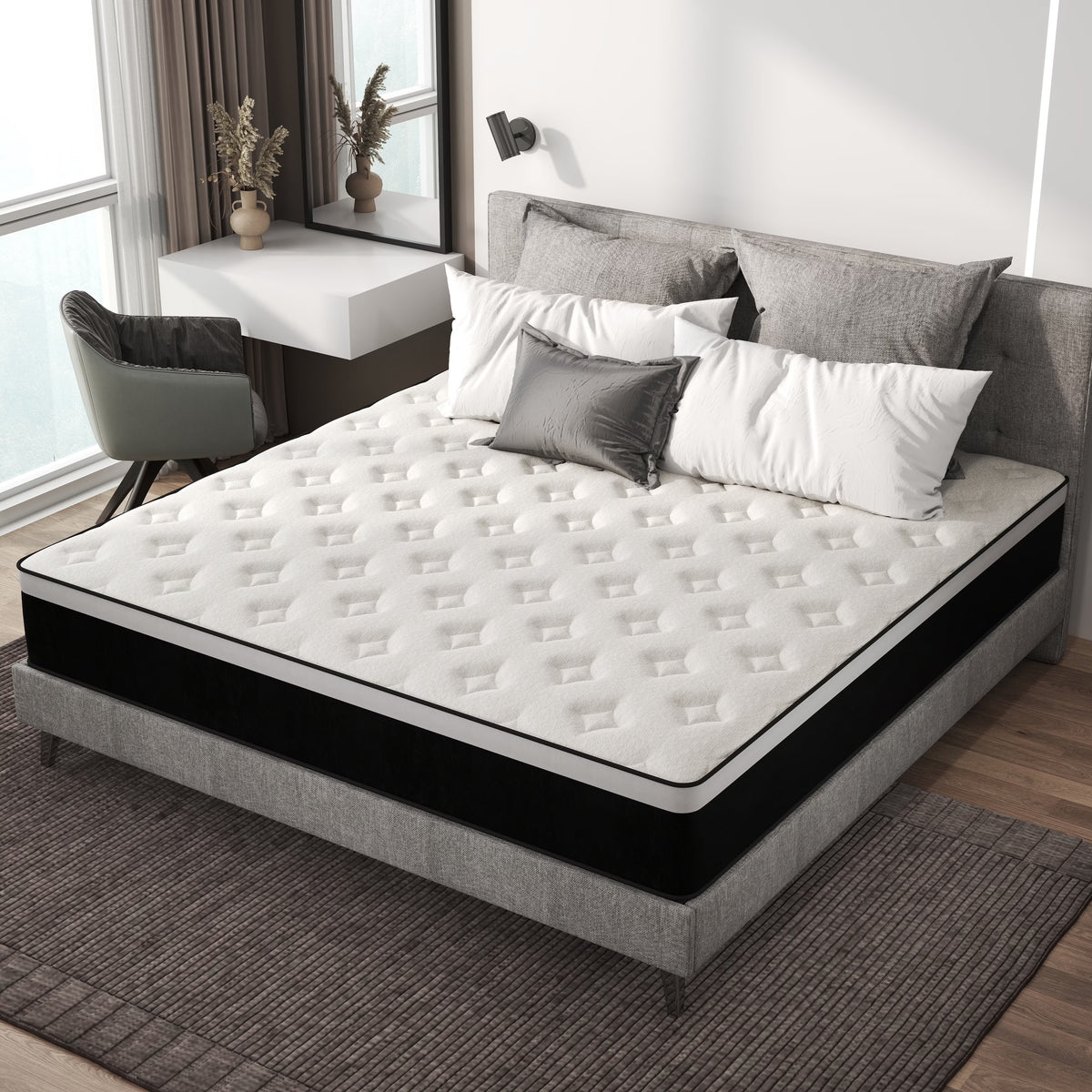 Mulinature 12 inch Full Mattress,Hybrid Mattresses Medium Firm in a Box