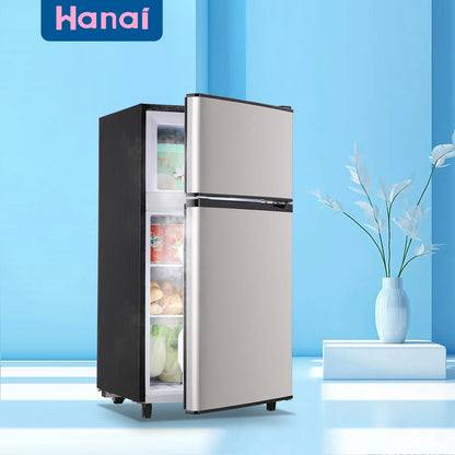 WANAI 3.5 Cubic feet Small Refrigerator with Freezer on Top Double Door Mini Fridge New White
