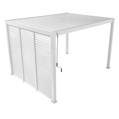 Mirador 10'x10' 111S Outdoor Pergola Accessories-Aluminum Fixed Shutter Wall, Dark Gray