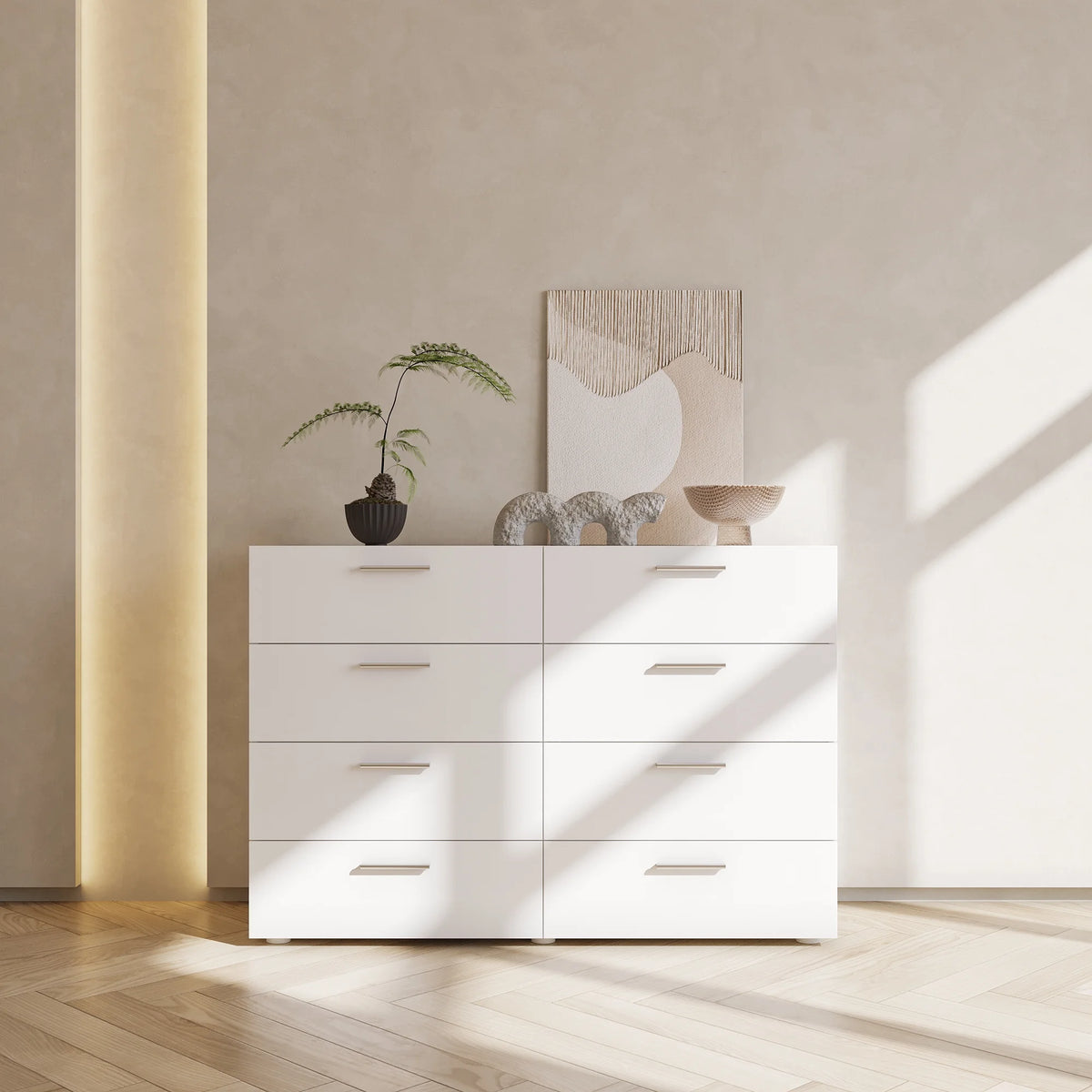 Ktaxon Bedroom Dresser with 6 Drawers, Wooden Double Dresser for Entryway, Wide Storage Cabinet for Living Room, Black