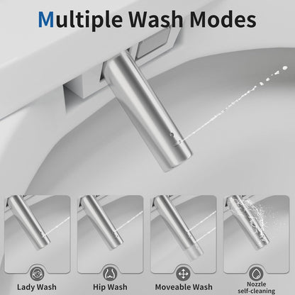 LALAHOO Smart Toilet with Bidet Built in, Auto Open & Close, Elongated Heated seat, Foot Sensor Flush, LED Display, Warm Water Wash, Dryer, Night Light, Black