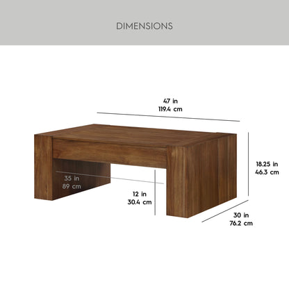 Better Homes & Gardens Ezra Oversized Coffee Table, Walnut