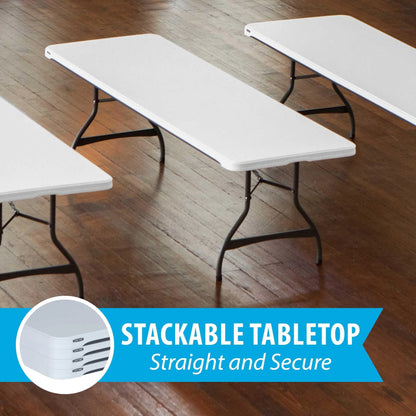 Lifetime 8 ft. Commercial Nesting Rectangle Folding Table for Indoor/Outdoor Use