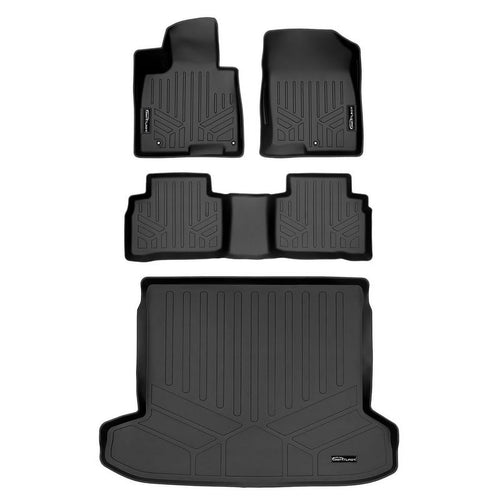 SMARTLINER All Weather Custom Fit Black 2 Row Floor Mats and Cargo Liner Set Compatible With 2022-2025 Hyundai Tucson (Only Fits with Optional Bose Premium Audio System. Does Not Fit PHEV Models)