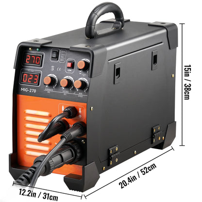 KFFKFF MIG Welder, Tri-functional Welding Equipment, 270 Amp MIG Lift TIG Arc Welding Mechanism 110V 220V TIG Welding Unit Lift ARC Welding Apparatus Digital Indicator