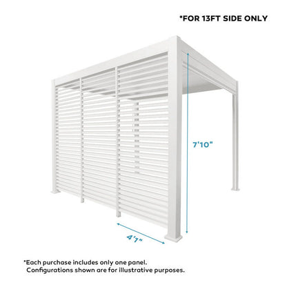 Mirador 10'x10' 111S Outdoor Pergola Accessories-Aluminum Fixed Shutter Wall, Dark Gray