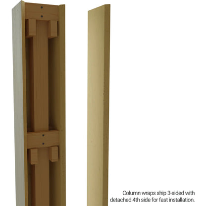 Ekena Millwork 18"W x 5'H Hand Hewn Endurathane Faux Wood Non-Tapered Square Column Wrap with Standard Capital & Base