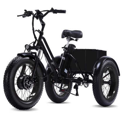 YEBEI Electric Tricycle for Adults Folding E-Trike Motorized Tricycle Electric 3 Wheels Trike Powerful 500W Motor Electric Tricycle 48V15AH Lithium Battery Max 20MPH 20*4.0” Fat Tire Orange