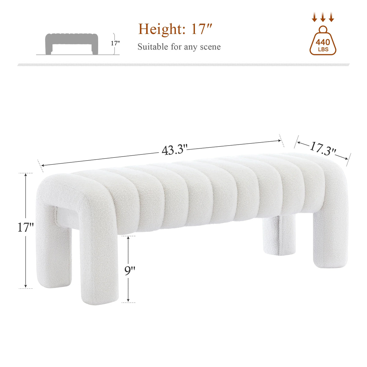 Zesthouse 63�� End of Bed Bench, Linen Tufted Upholstered Ottoman Bench with Padded Seat and Solid Wood Leg, Modern Entryway Bench for Bedroom, Living Room, Beige