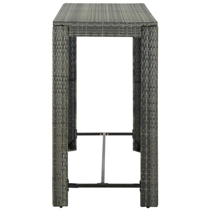 vidaXL Patio Bar Set Outdoor Bistro Set Bar Stool Bistro Table Poly Rattan