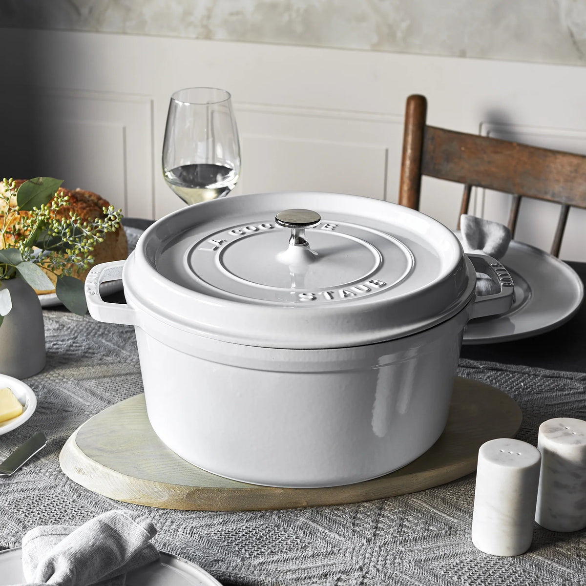 Staub Cast Iron 7-qt Round Cocotte - Grenadine