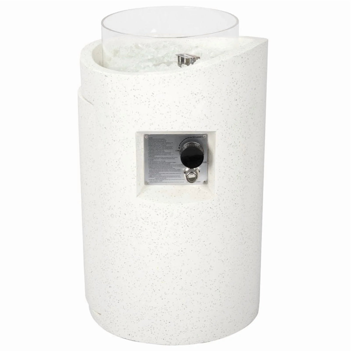 NAGA BAHNA 21" Round Propane Fire Pit 50,000BTU Terrazzo Gas Fire Pit with Glass Stones