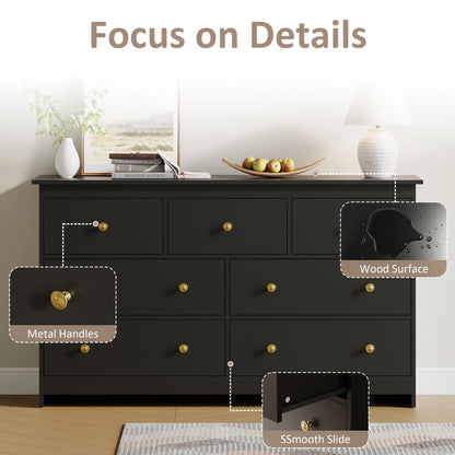 YouTrend 7 Drawer Dresser,White Dresser for Bedroom Drawer Organizer Storage Drawers,Wood Adult Storage Cabinet Living Room Hallway