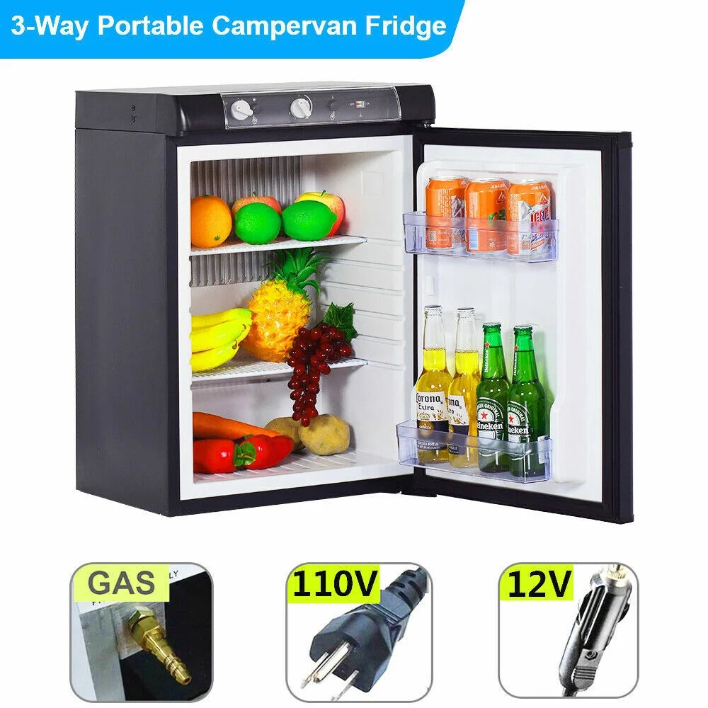 Smad 3 Way Caravan Propane Fridge 110V/12V/LPG Gas Refrigerator for RV Campervan 2.1 Cu ft