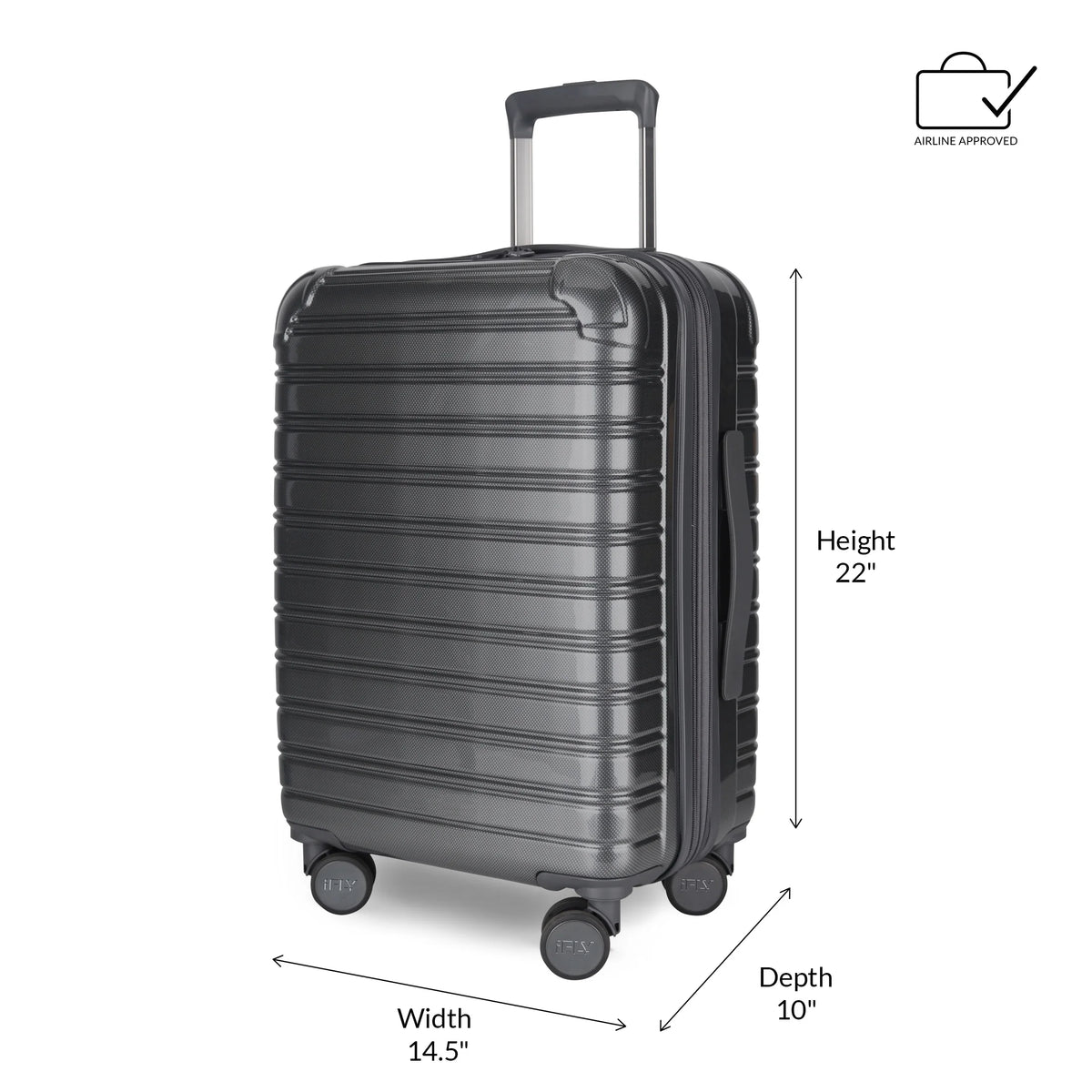 iFLY Hardside Fibertech 3.0 2 Piece Set, 20" Carry-on and 28" Checked Luggage, Gadget Gray