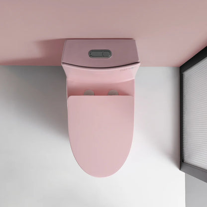 GINOST 1.1/1.60 GPF Dual-Flush One Piece Toilet, Water-Saving Elongated Comfort Height Floor Mounted, Soft Close 1000 Gram Map Flushing Score Toilet, Rose 23T01-RS