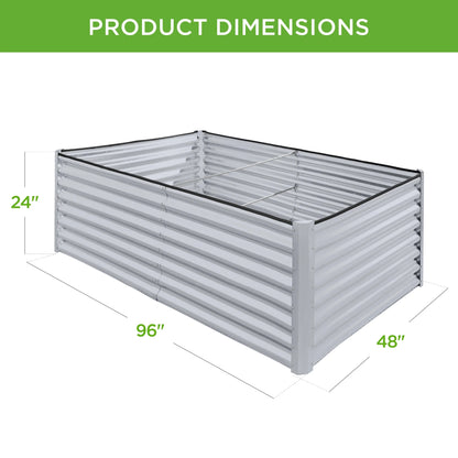 Best Choice Products 8x4x2ft Outdoor Metal Raised Garden Bed, Planter Box for Vegetables, Flowers, Herbs - Gray