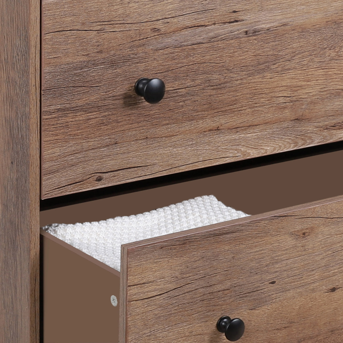 VEIKOUS Oversized 5-Drawer Dresser Chest, Large Storage Dresser for Bedroom Storage, Oak
