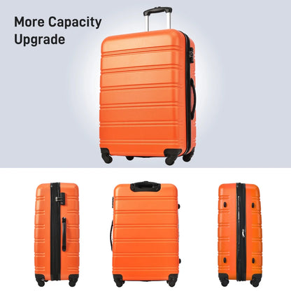 3 Piece ABS Luggage Set, Luggage with Spinner Wheel & TSA  20/24/28 inch, Purple