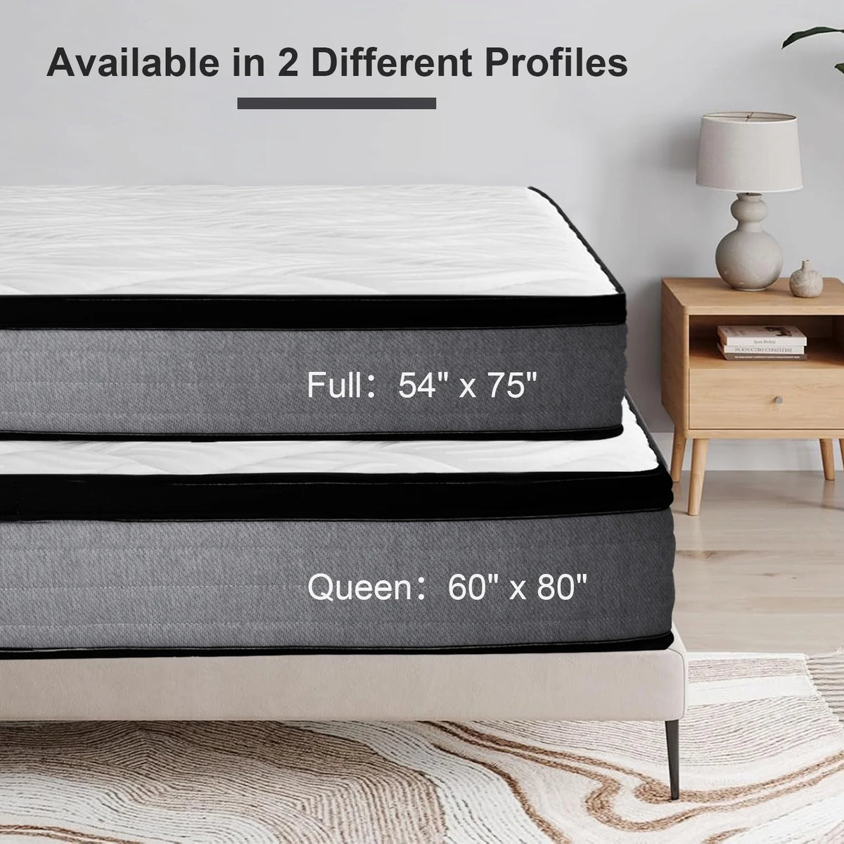 Full Mattress, 10 Inch Mattress Full Size, Individual Pocket Spring and Foam Mattress in a Box
