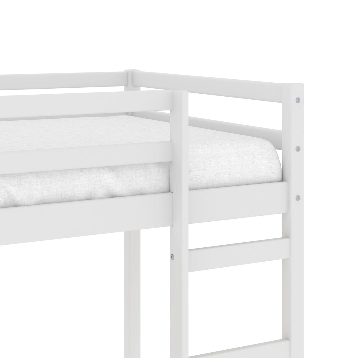 HH2Home Campbell Wood Twin Junior Loft Bunk Bed, White