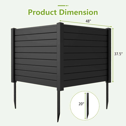 Costway 48"L x 37.5"H Air Conditioner Fence with 3 Ground Stakes