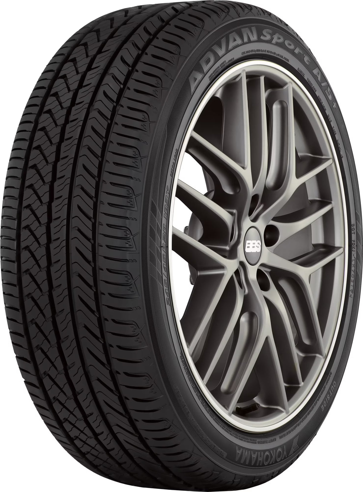 Set of 4 Yokohama Advan Sport A/S+ 235/45R18 98 W Tires 2354518 235 45 18