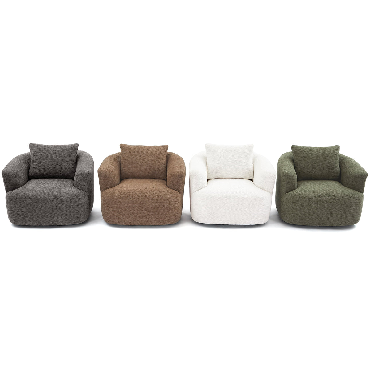 Harper & Bright Designs 360�� Swivel Accent Chair, Barrel Chair Swivel Upholstered Sofa Chair with Cushion for Living Room Office, Beige
