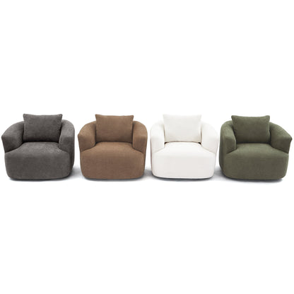 Harper & Bright Designs 360�� Swivel Accent Chair, Barrel Chair Swivel Upholstered Sofa Chair with Cushion for Living Room Office, Beige