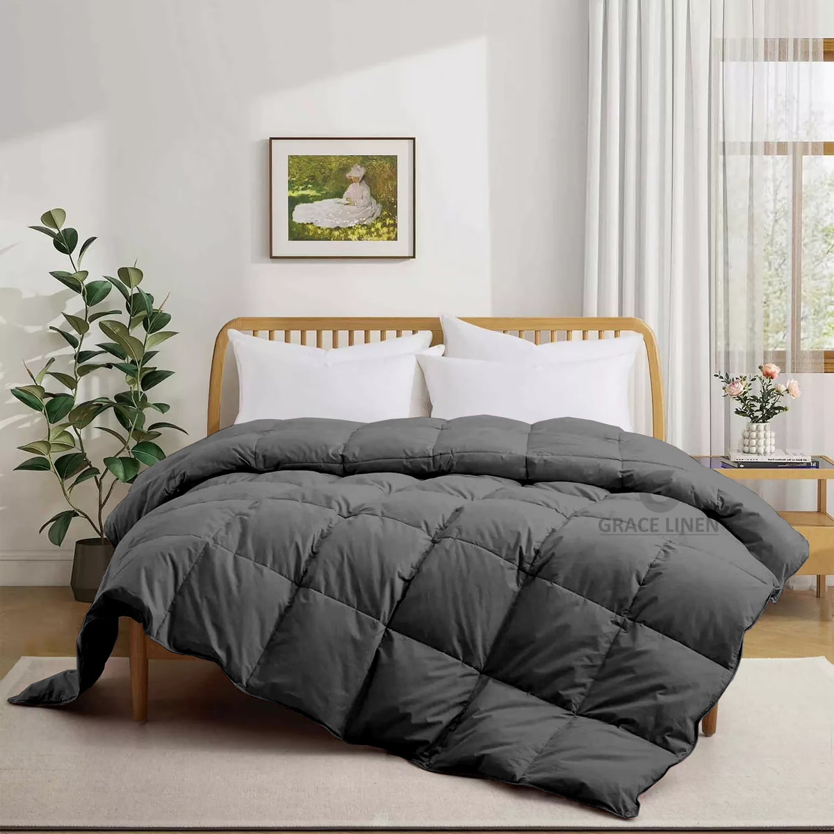 Bedding Comforter Cal King Size, Duvet Insert, Quilted Comforter with Corner Tabs, All Season Lightweight Quilt, Down Alternative Hotel Comforter Cal King Size 96X102 Baby Pink