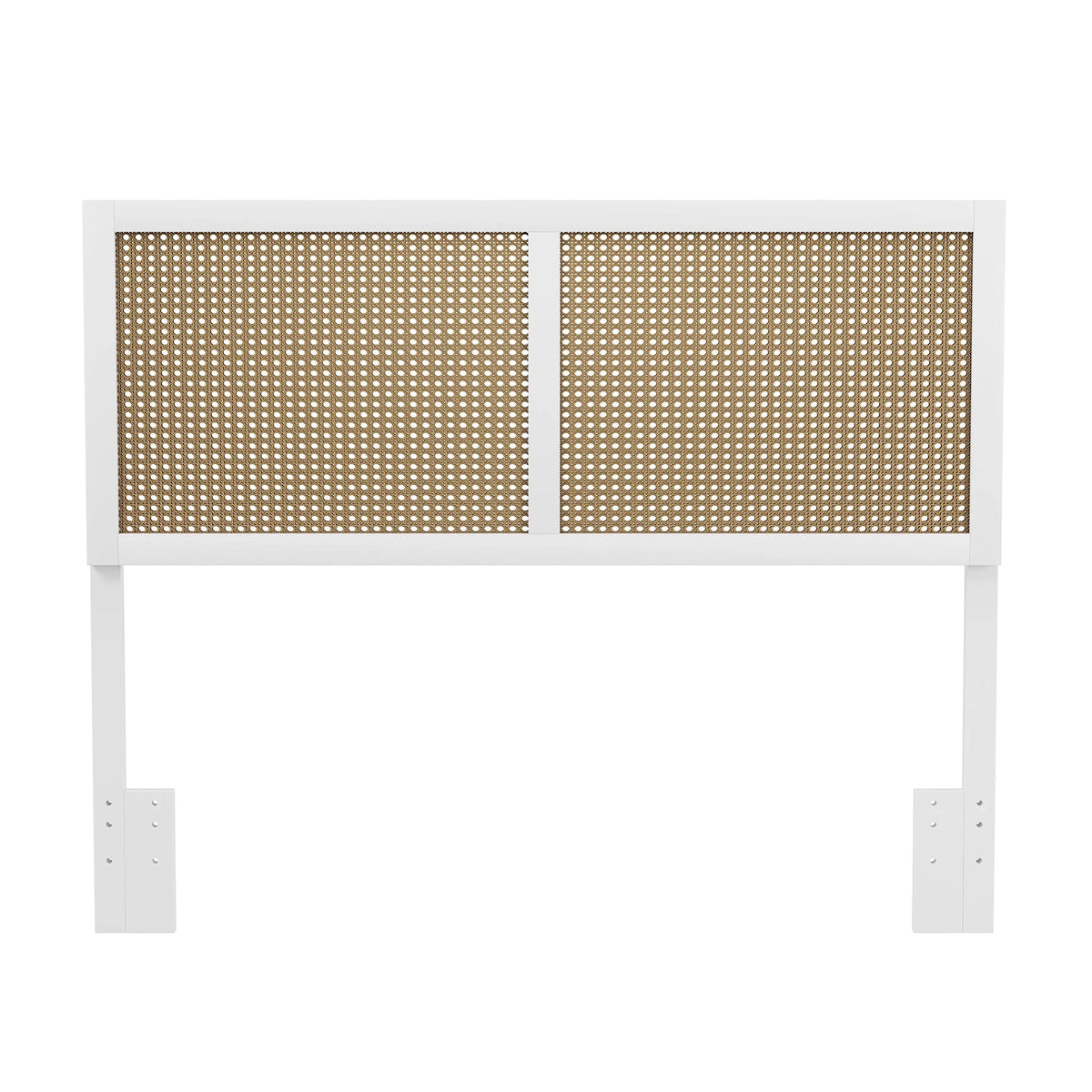 Hillsdale Furniture Serena Wood and Cane Panel Full/Queen Headboard, White