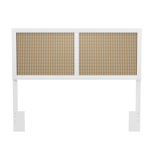 Hillsdale Furniture Serena Wood and Cane Panel Full/Queen Headboard, White
