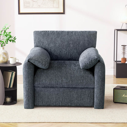 Chenille Oversized Armchair, 38.6" Wide Accent Chairs for Living Room & Bedroom Modern Lounge Chair, Upholstered Mid-Century Reading Chair, Comfy Living Room Chair, Single Sofa Chair, Beige