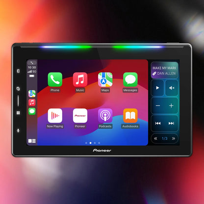 Pioneer 10.1-In. Car In-Dash Unit, Single-DIN with Floating Touch Screen, Wired/Wireless Apple CarPlay/Android Auto, and SiriusXM Ready & SiriusConnect Vehicle Tuner, 843631174692