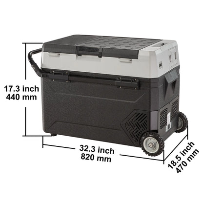 VEVOR Car Refrigerator 48Qt, Dual Zone Car Fridge Freezer12/24V DC & 110-240V AC Electric Compressor Cooler for Truck Vehicle RV