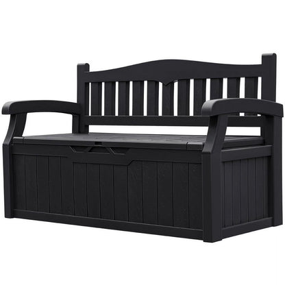 Homall 80 Gallon Plastic Storage Bench Made Of Durable Weatherproof Resin And Deck-Box Organized Storage Compartment For Outdoor Patios And Lawns,Black