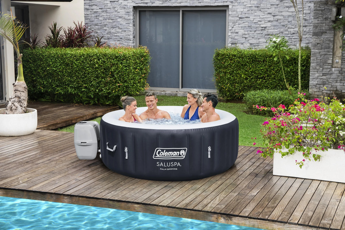 Coleman SaluSpa Palm Springs AirJet Inflatable Circle Hot Tub Spa 4-6 Person with Pump #P08411