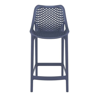 Home Square Polypropylene Patio Bar Stool in Taupe - Set of 2