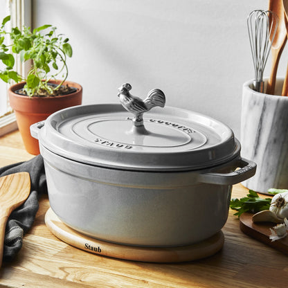 Staub Cast Iron 5.75-qt Coq au Vin Cocotte - Graphite Grey