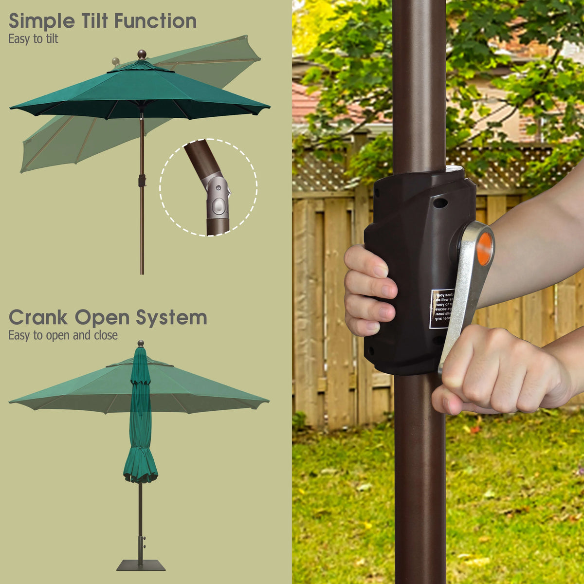 EliteShade 9Ft Market Umbrella Patio Outdoor Table Umbrella��Teal��