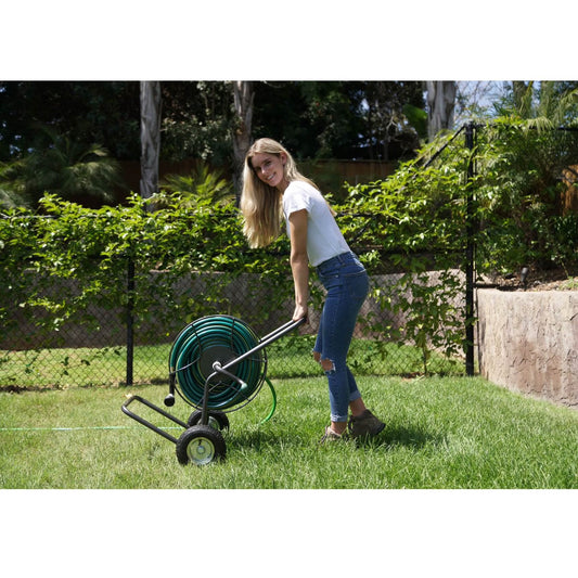 Yard Butler 2-Wheeled Garden Hose Reel Cart - Carry Up To 200 Foot, Heavy Duty, Rust-Resistant, Portable Metal Hose Winder Suitable for Lawn & Garden - Outdoor Water Hose Reel Cart With Wheels