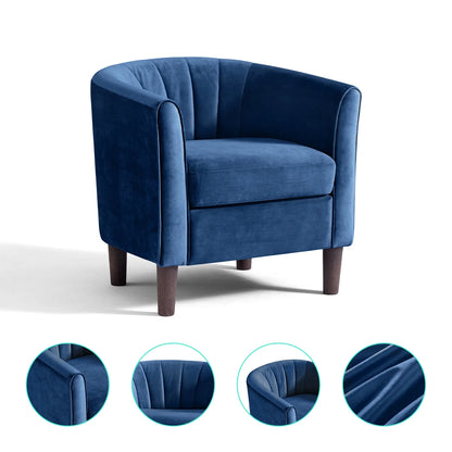 LINSY HOME Chenille Accent Chair with Ottoman for Living Room, Dark Gray
