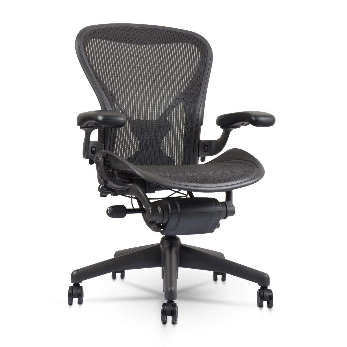 Herman Miller Aeron Chair Size B (𝙍𝙚𝙛𝙪𝙧𝙗𝙞𝙨𝙝𝙚𝙙) �?Fully Loaded PostureFit Clip‑Latch Adjustable Arms and 12‑Year Warranty along with 3 Yr Mechanical Warranty