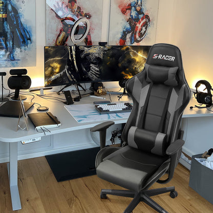 Homall Gaming Chair office Chair with Headrest & Lumbar Support, Pink