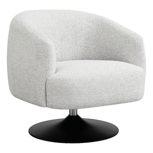 Coaster 18" Modern Fabric Upholstered Swivel Chair in Beige/Matte Black
